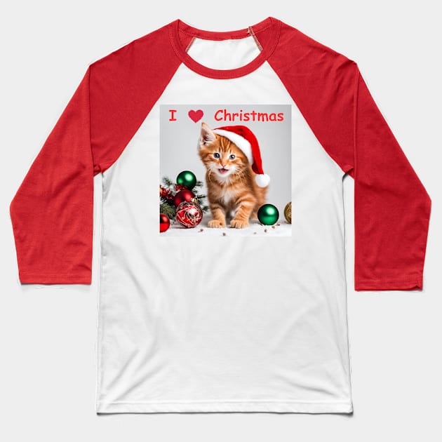 Kittens loves Christmas, and decorations... Baseball T-Shirt by COLORFSC